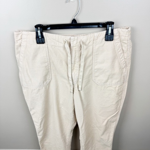 J. Crew Light Khaki Drawstring Hook and Bar Closure Cotton Chino Pants Size XL - Picture 3 of 9
